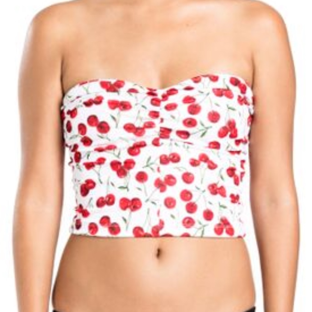 Beth Richards Bikini Top - White Cherry